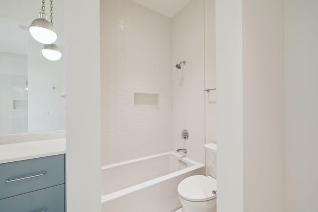 342 Windsong Dr, Inlet Beach, FL 32461 - bathroom featuring toilet, vanity, and shower / bathtub combination