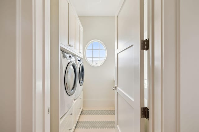 342 Windsong Dr, Inlet Beach, FL 32461 - clothes washing area with cabinet space and independent washer and dryer