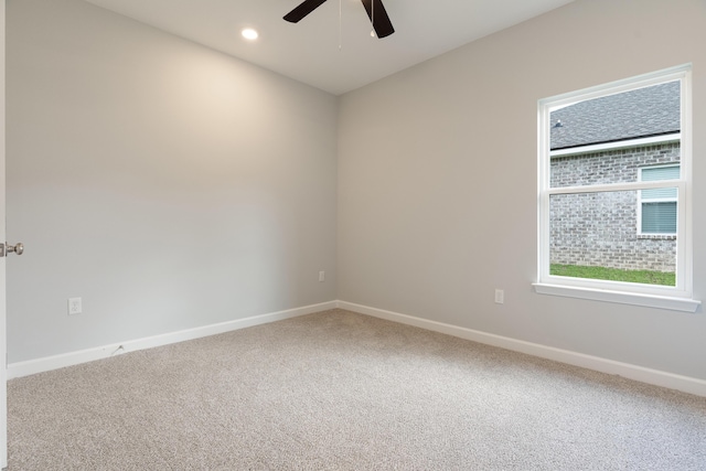 6119 Tansey St, Crestview, FL 32539 - spare room featuring a ceiling fan, carpet, baseboards, and recessed lighting