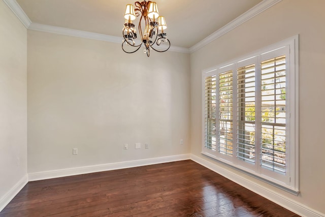 256 Cocobolo Dr, Santa Rosa Beach, FL 32459 - unfurnished dining area with plenty of natural light, dark wood-type flooring, a chandelier, and crown molding