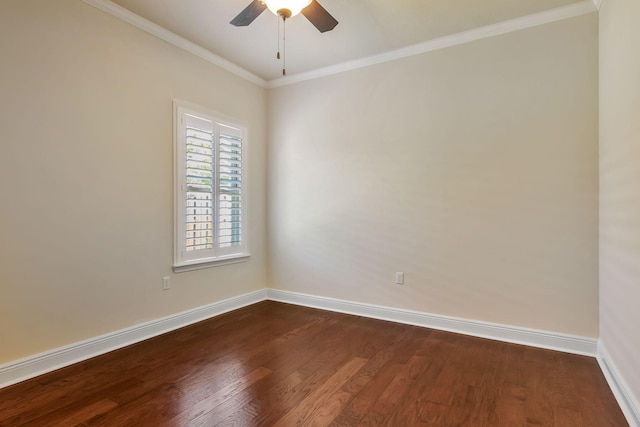 256 Cocobolo Dr, Santa Rosa Beach, FL 32459 - unfurnished room with baseboards, ornamental molding, and dark wood-style flooring
