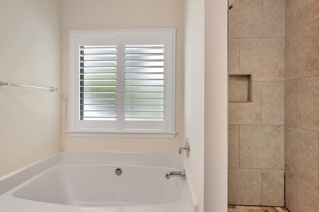 256 Cocobolo Dr, Santa Rosa Beach, FL 32459 - bathroom with a tile shower, a garden tub, and a wealth of natural light