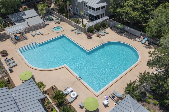 9815 W US Highway 98 Unit 215, Miramar Beach, FL 32550 - pool with a patio area, fence, and a hot tub