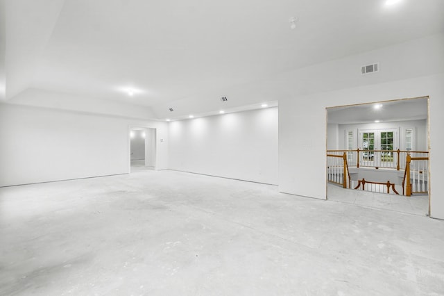 680 Mallet Bayou Rd, Freeport, FL 32439 - interior space with concrete flooring, visible vents, and french doors