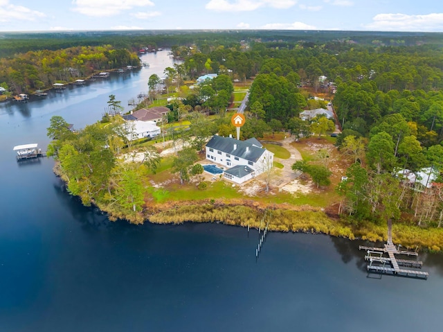 680 Mallet Bayou Rd, Freeport, FL 32439 - drone / aerial view featuring a forest view and a water view