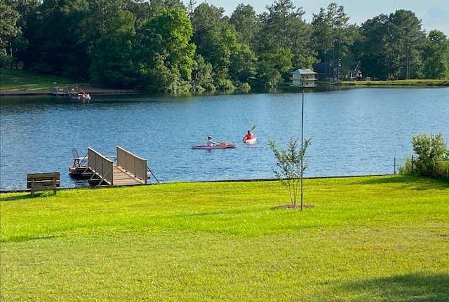 486 Ridge Lake Rd, Crestview, FL 32536 - water view featuring a boat dock and a heavily wooded area