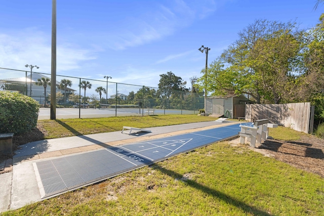 11 Beachside Dr Unit 913, Santa Rosa Beach, FL 32459 - view of property's community with shuffleboard, a tennis court, fence, and a yard