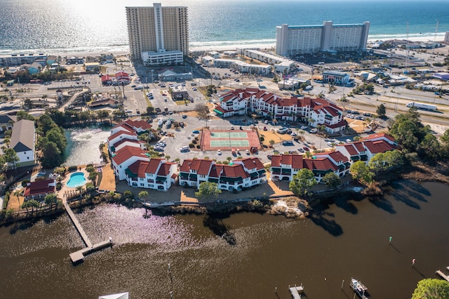 8730 Thomas Dr # 1203C, Panama City Beach, FL 32408 - drone / aerial view featuring a city view and a water view