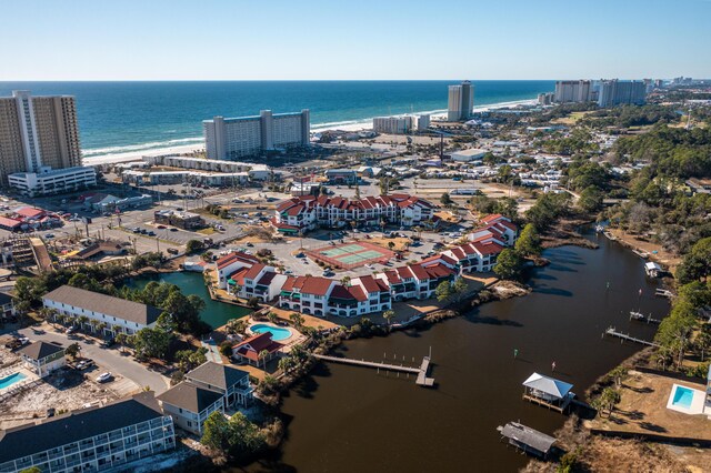 8730 Thomas Dr # 1203C, Panama City Beach, FL 32408 - bird's eye view featuring a water view and a view of city