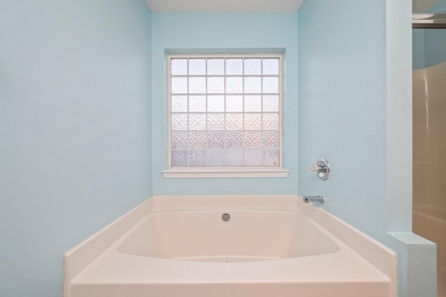 bathroom featuring a garden tub