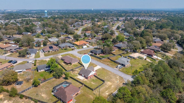 aerial view with a residential view