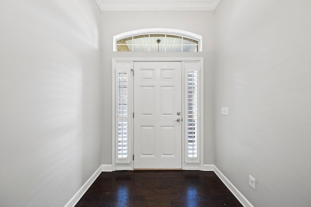 4397 Vardon Way, Niceville, FL 32578 - foyer entrance featuring healthy amount of natural light, dark wood-type flooring, baseboards, and crown molding