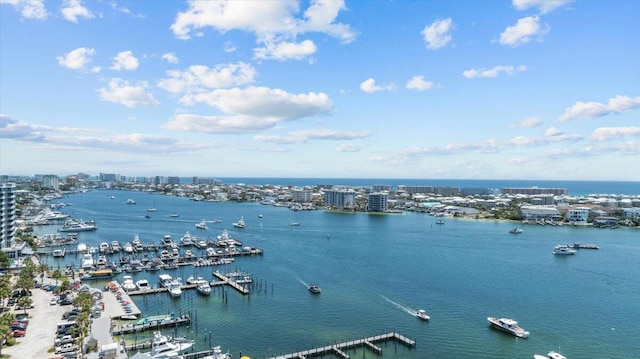 212 Harbor Blvd Unit 205, Destin, FL 32541 - water view featuring numerous boat docks and nearby urban area