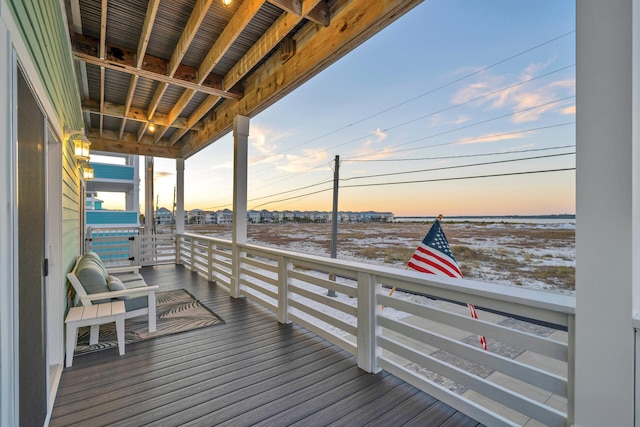 view of deck at dusk