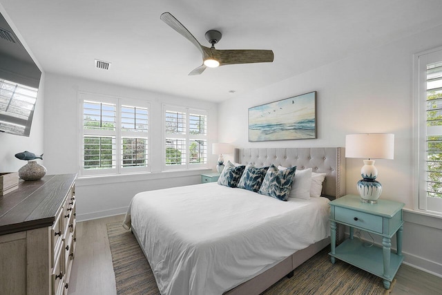 54 Dune Dr, Santa Rosa Beach, FL 32459 - bedroom featuring visible vents, multiple windows, and wood finished floors