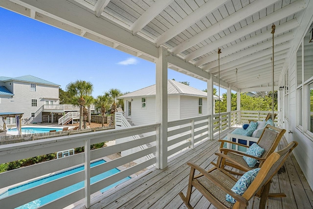 54 Dune Dr, Santa Rosa Beach, FL 32459 - deck with a fenced in pool