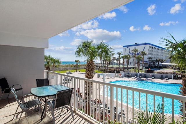 balcony with a patio area