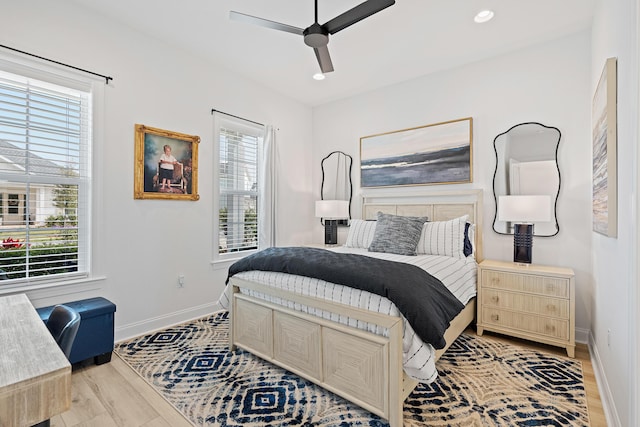 197 Suwannee Dr Lot 18, Watersound, FL 32461 - bedroom with baseboards, a ceiling fan, recessed lighting, and light wood-type flooring