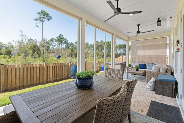 197 Suwannee Dr Lot 18, Watersound, FL 32461 - sunroom featuring outdoor lounge area and a ceiling fan