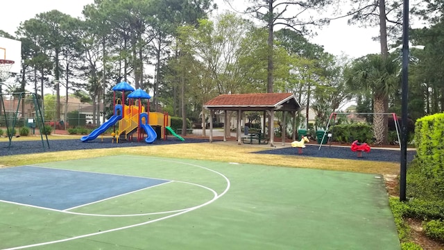 309 Wimico Cir, Destin, FL 32541 - view of sport court featuring a gazebo, fence, and playground community