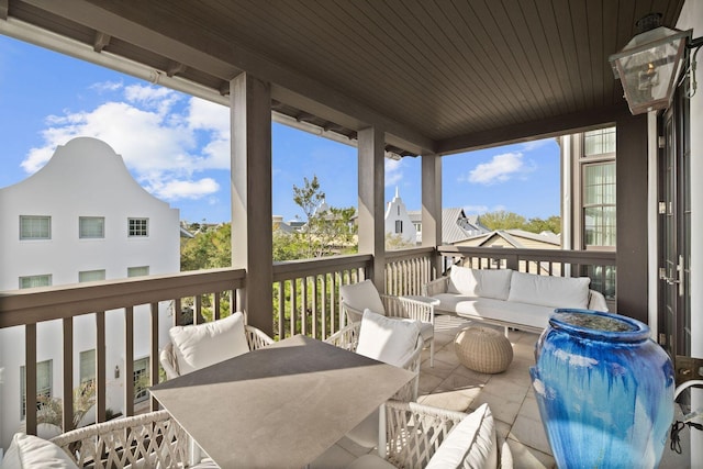 74 Town Hall Rd Unit 3B, Rosemary Beach, FL 32461 - wooden deck featuring an outdoor hangout area and outdoor dining space