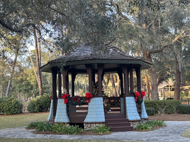 view of property's community with a gazebo