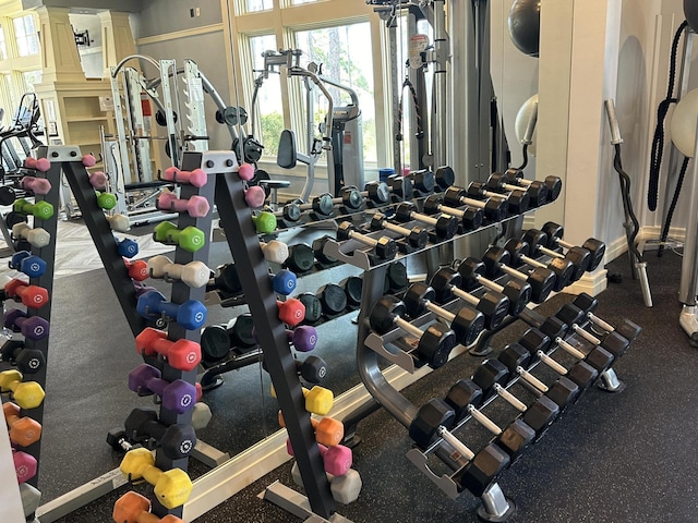 exercise room featuring a healthy amount of sunlight