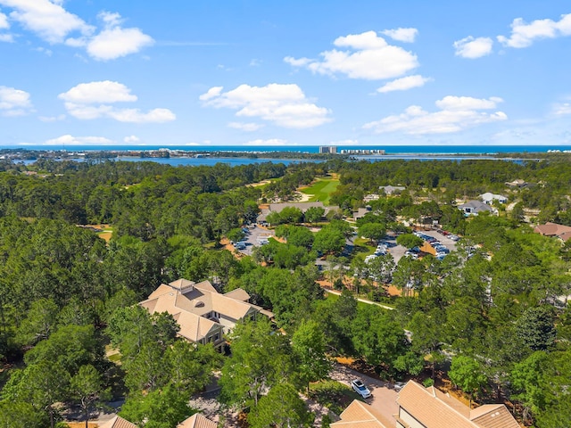 bird's eye view with a water view and a residential view