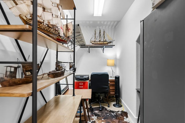 home office featuring baseboards