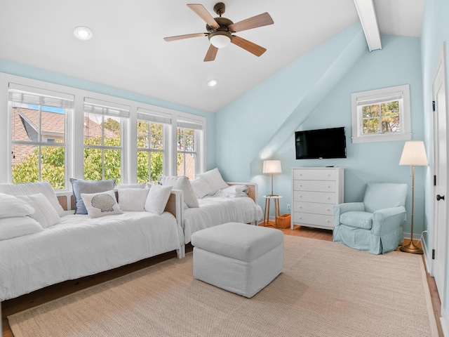 253 Salt Box Ln, Watersound, FL 32461 - bedroom with recessed lighting, ceiling fan, and wood finished floors