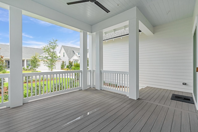 203 E Firethorn Cir Lot 24, Watersound, FL 32461 - wooden porch with a ceiling fan and a residential view