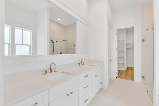 203 E Firethorn Cir Lot 24, Watersound, FL 32461 - full bath with a shower stall, a spacious closet, and double vanity