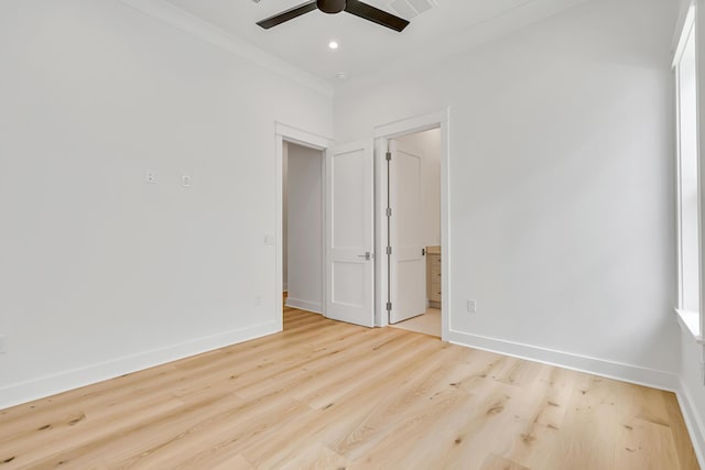 203 E Firethorn Cir Lot 24, Watersound, FL 32461 - spare room with ceiling fan, wood finished floors, crown molding, and recessed lighting