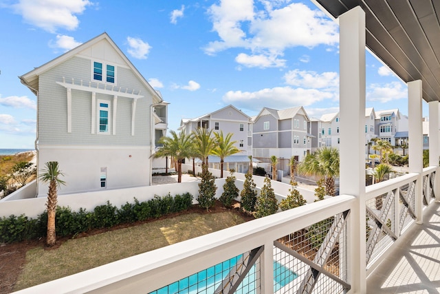 balcony with a residential view
