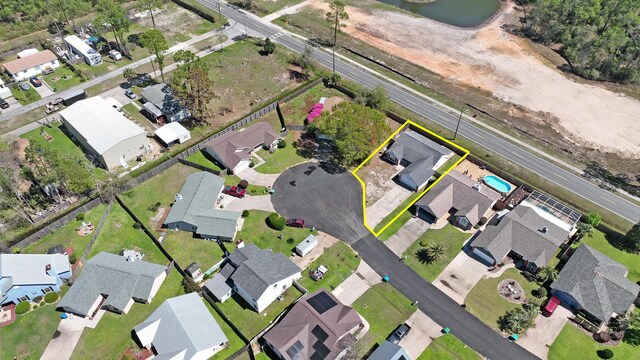 aerial view with a residential view