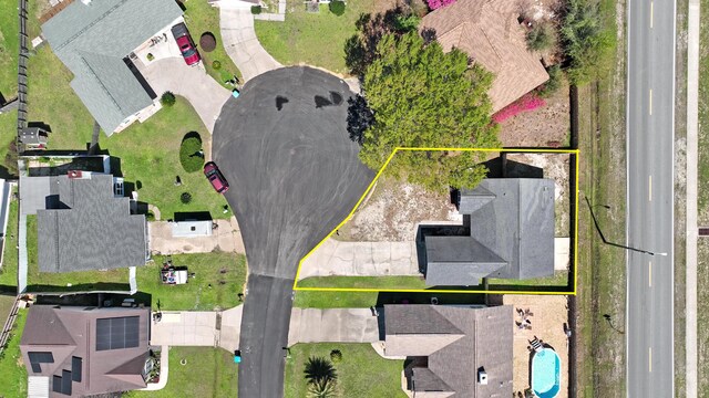 aerial view with a residential view