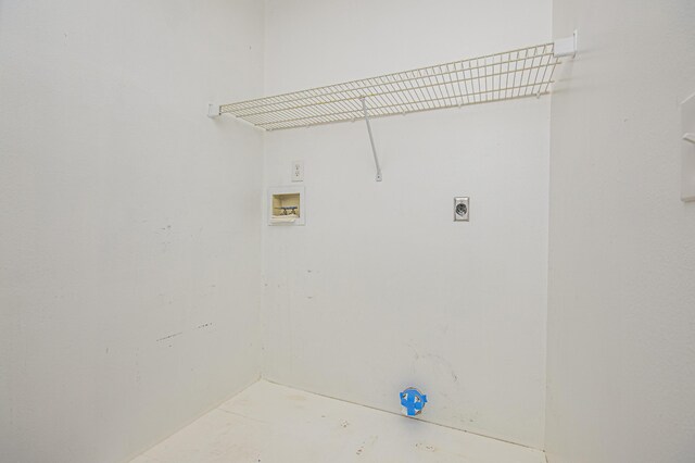 laundry room with hookup for a washing machine, hookup for an electric dryer, and laundry area