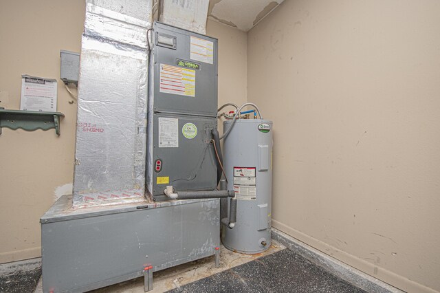 utility room with water heater