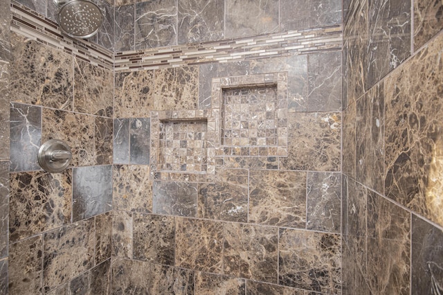 interior details featuring tiled shower