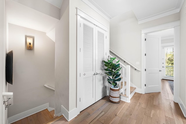 interior space with light wood-style floors and baseboards