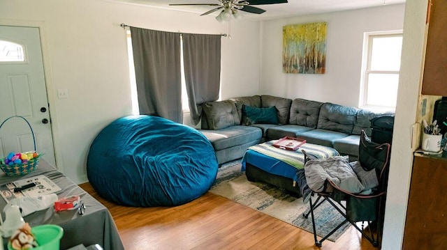 306 N 58th Ave, Pensacola, FL 32506 - living area with a ceiling fan and wood finished floors