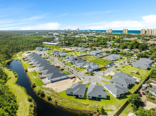 213 N Wells St, Panama City Beach, FL 32413 - drone / aerial view featuring a water view