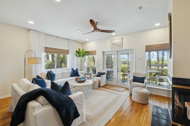 10 Mar A Lago Blvd # 14, Santa Rosa Beach, FL 32459 - living room featuring plenty of natural light, a ceiling fan, french doors, and recessed lighting