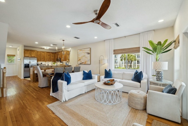 10 Mar A Lago Blvd # 14, Santa Rosa Beach, FL 32459 - living area featuring recessed lighting, visible vents, plenty of natural light, and light wood-style flooring