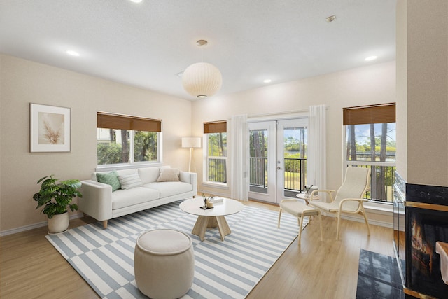 10 Mar A Lago Blvd # 14, Santa Rosa Beach, FL 32459 - living room with french doors, recessed lighting, and wood finished floors
