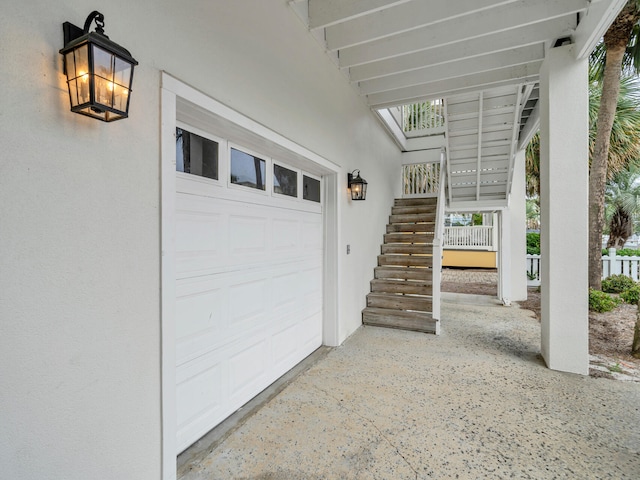 view of garage