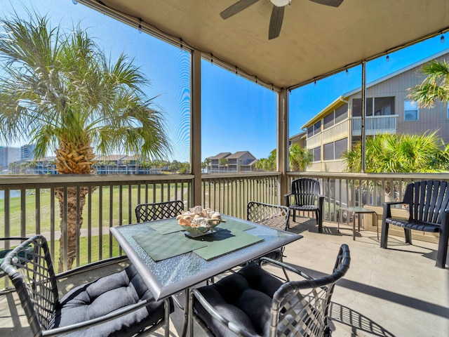 825 Seascape Dr Unit 407, Miramar Beach, FL 32550 - view of patio with outdoor dining space and a ceiling fan
