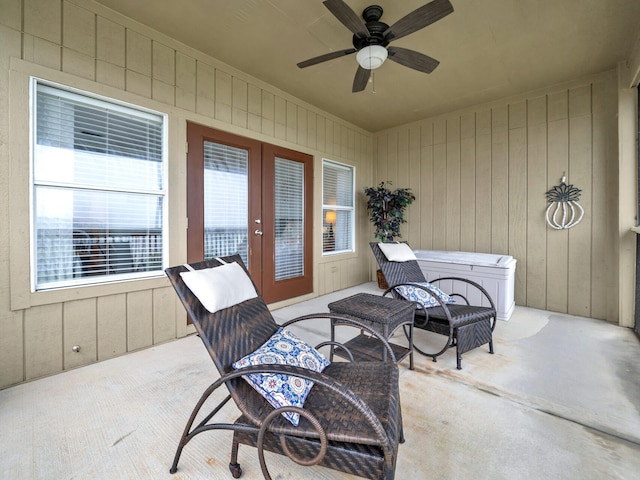 825 Seascape Dr Unit 407, Miramar Beach, FL 32550 - view of patio / terrace featuring french doors and ceiling fan