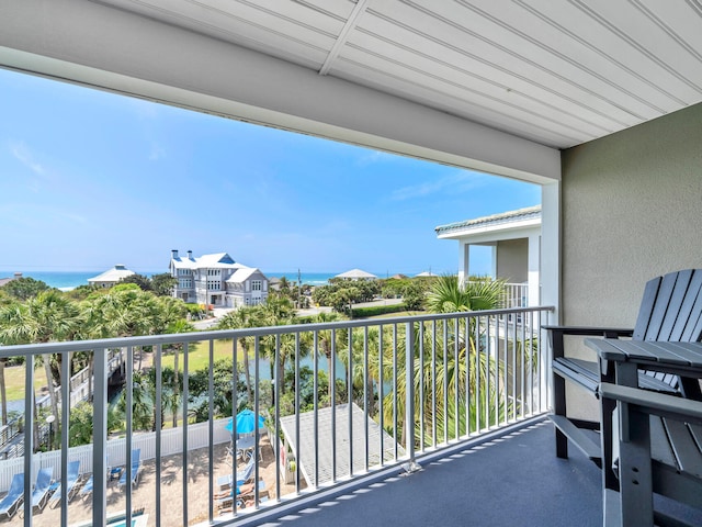 balcony with a water view
