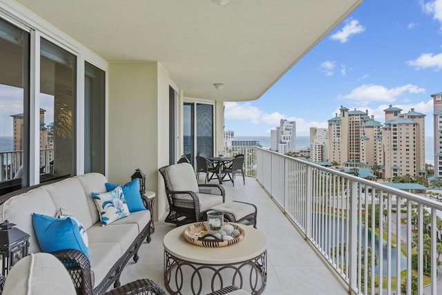 1 Beach Club Dr Unit 1205, Miramar Beach, FL 32550 - balcony featuring an outdoor living space and a view of city